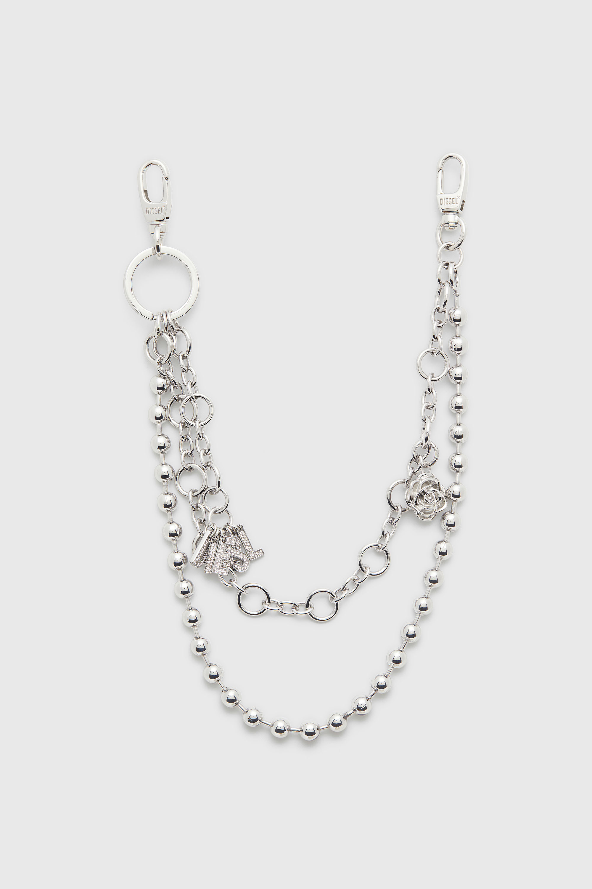 Diesel - CHAIN-D II L, Woman's Metal charm with chains and pendants in Silver - 1