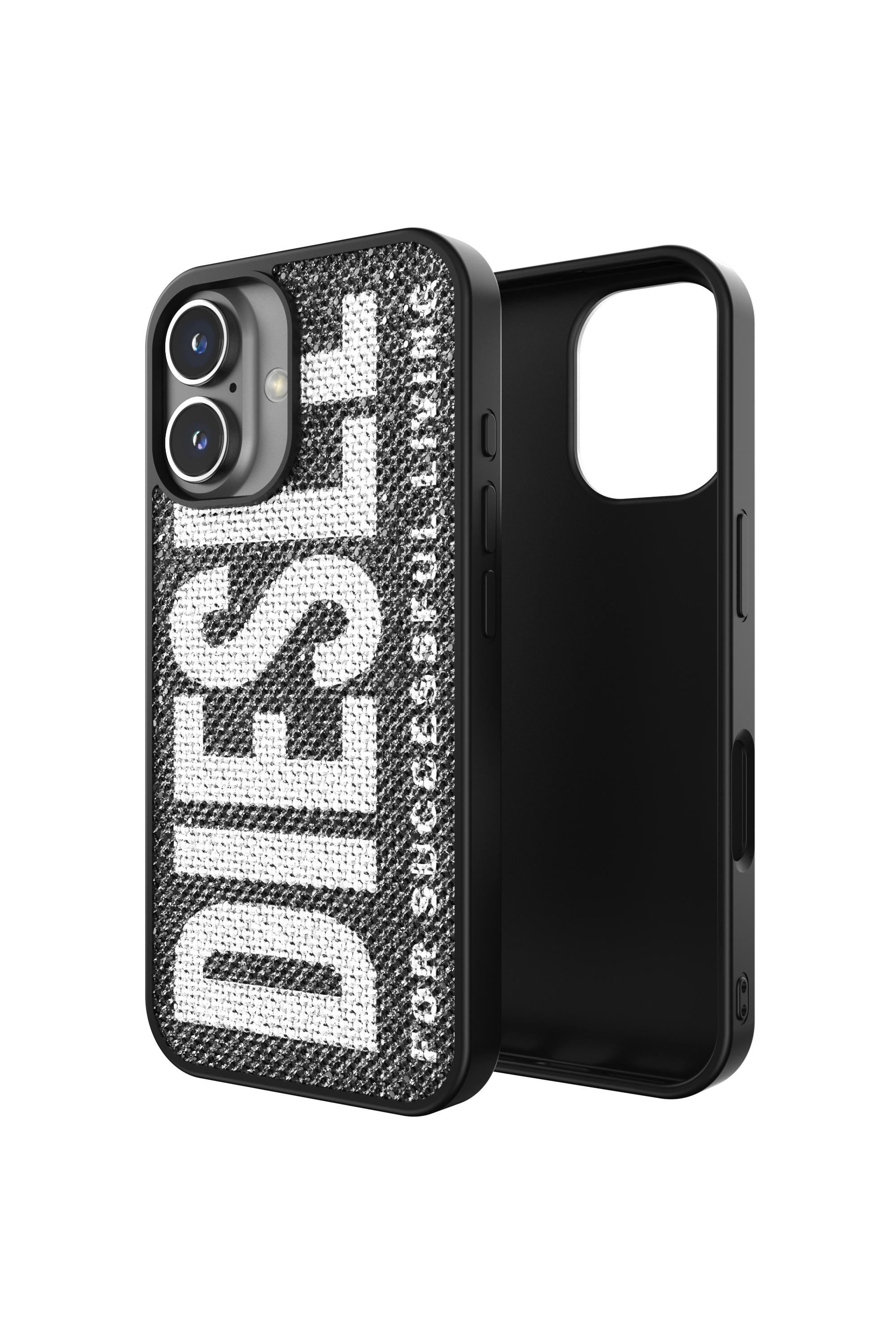 Diesel - 60183 MOULDED CASE, Unisex's Swarovski Crystal Case for iP 16 in Black - 1