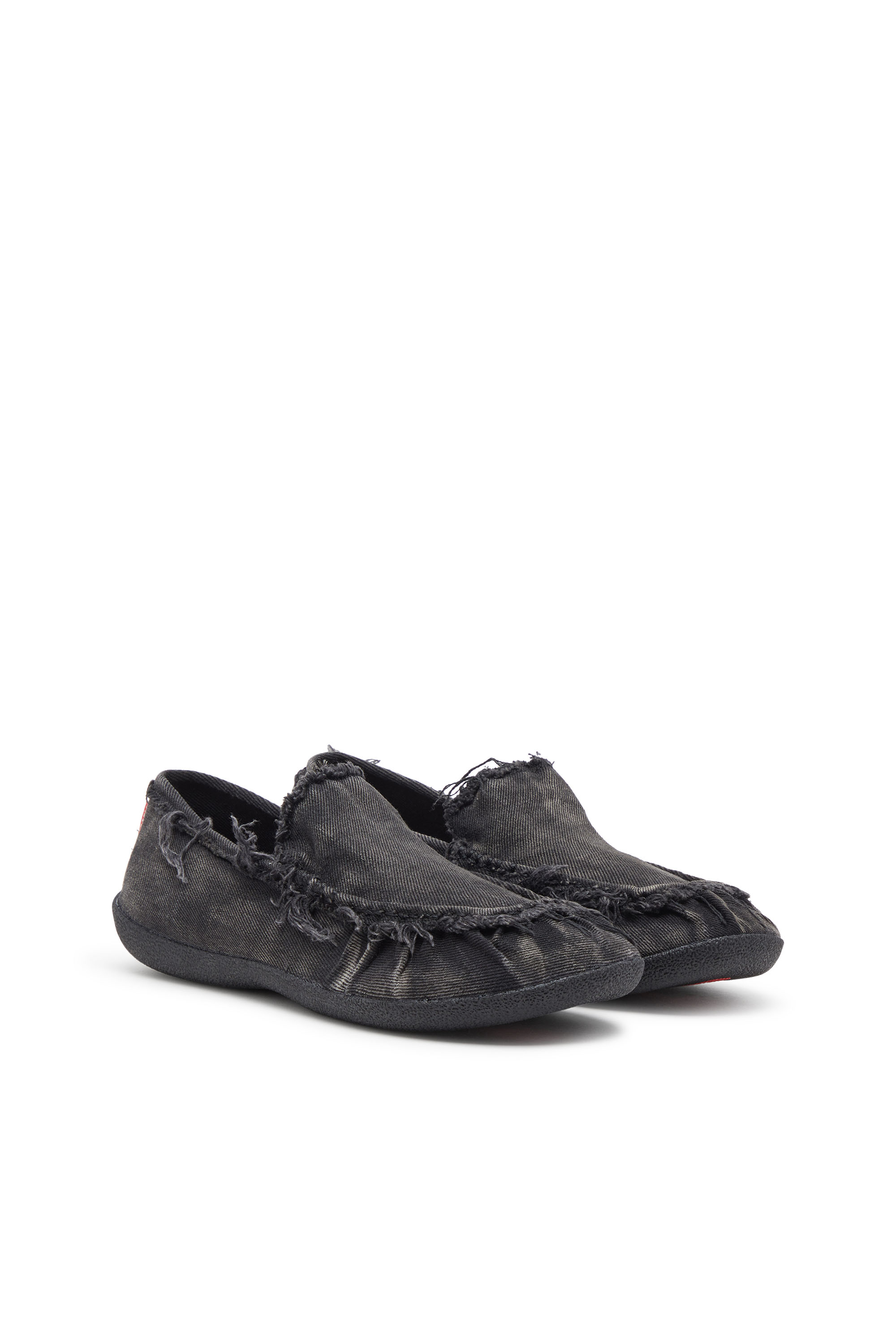 D-SHOCK MOC, Black Diesel - D-SHOCK MOC, Man's D-Shock-Distressed denim loafers in Black - 2