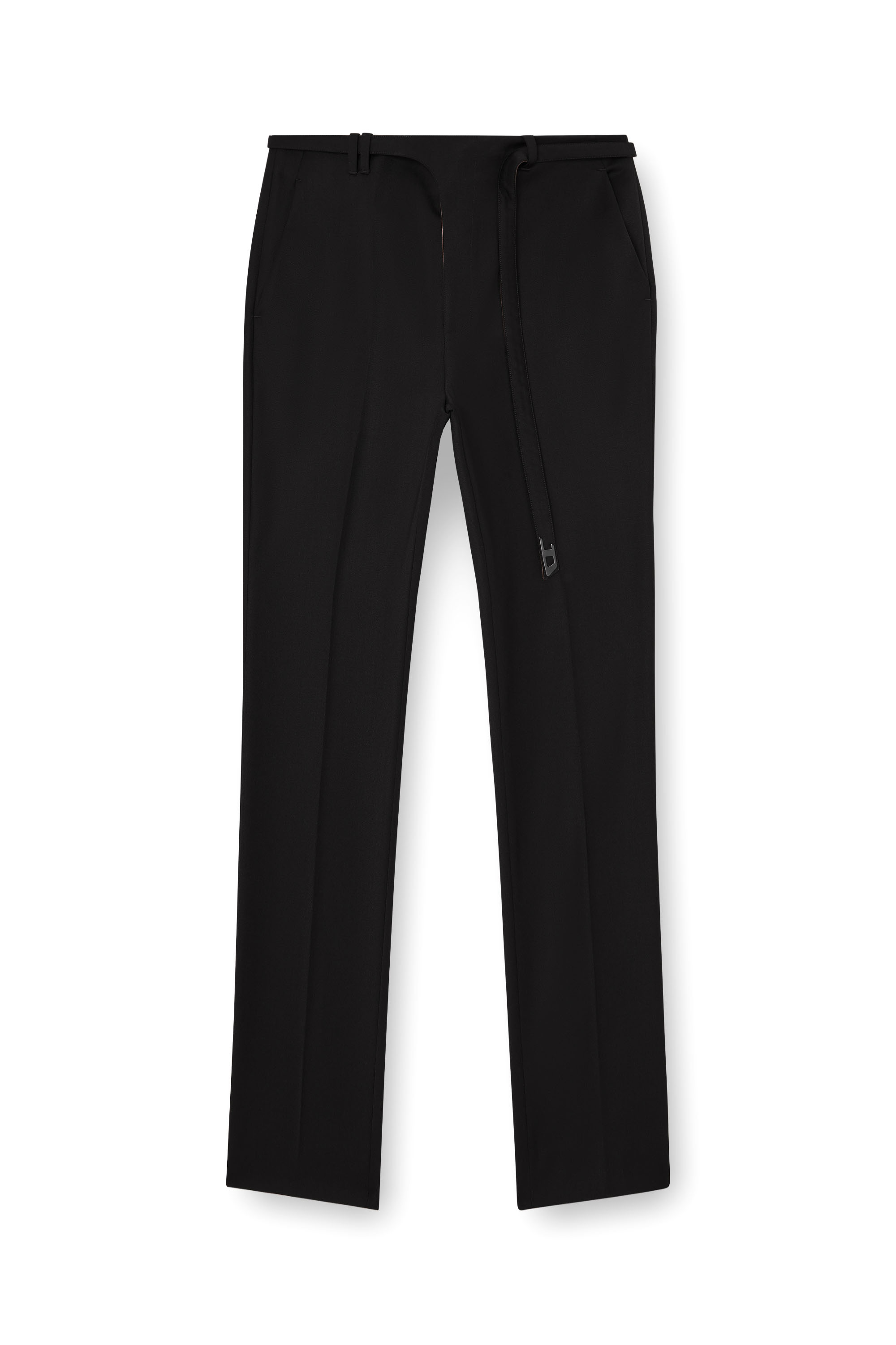 Diesel - P-NEDAR-A, Man's Tailored pants with biker belt strap in Black - 3
