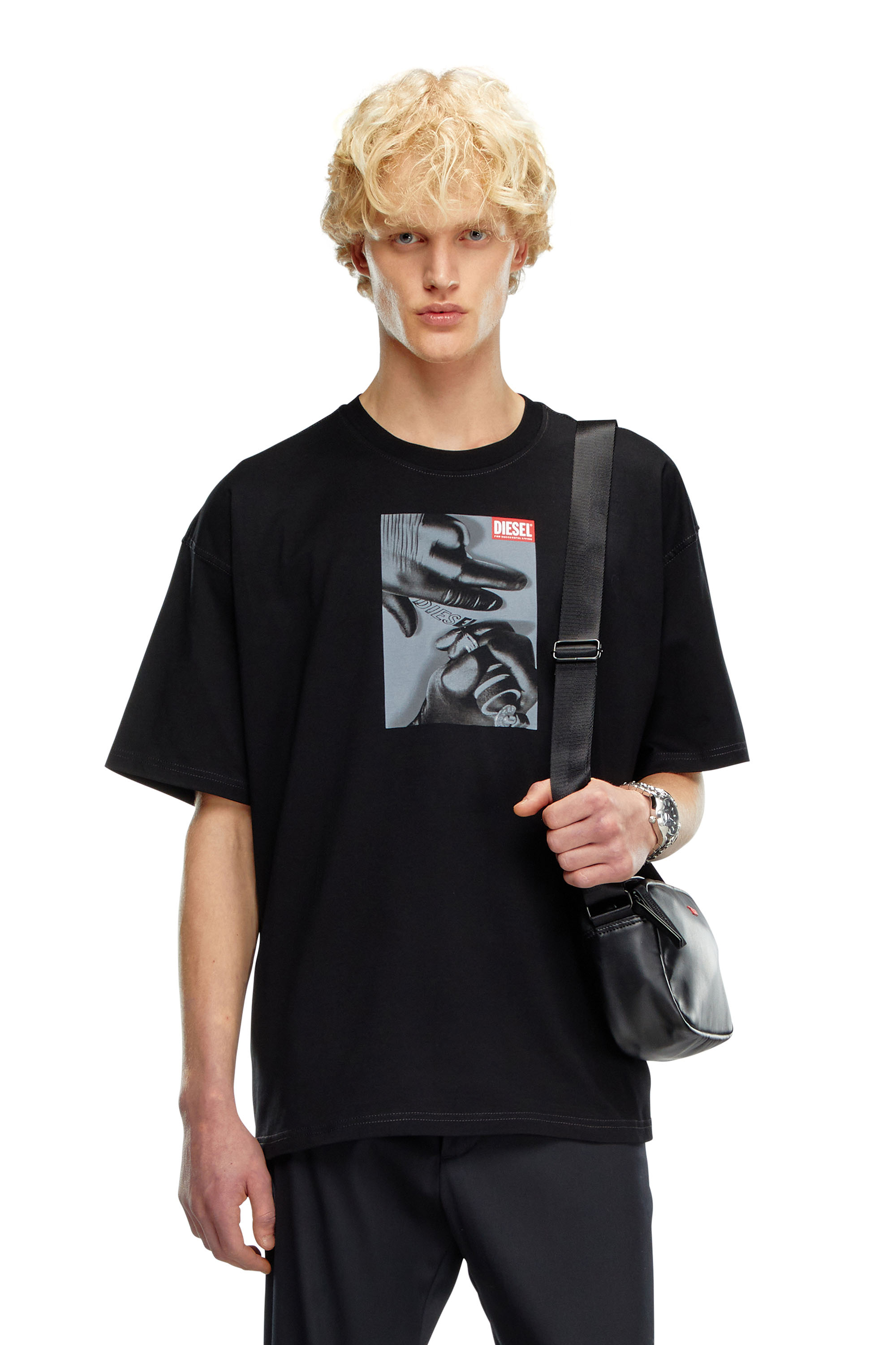 Diesel - T-BOXT-K4, Man T-shirt with tattoo glove print in Black - Image 1