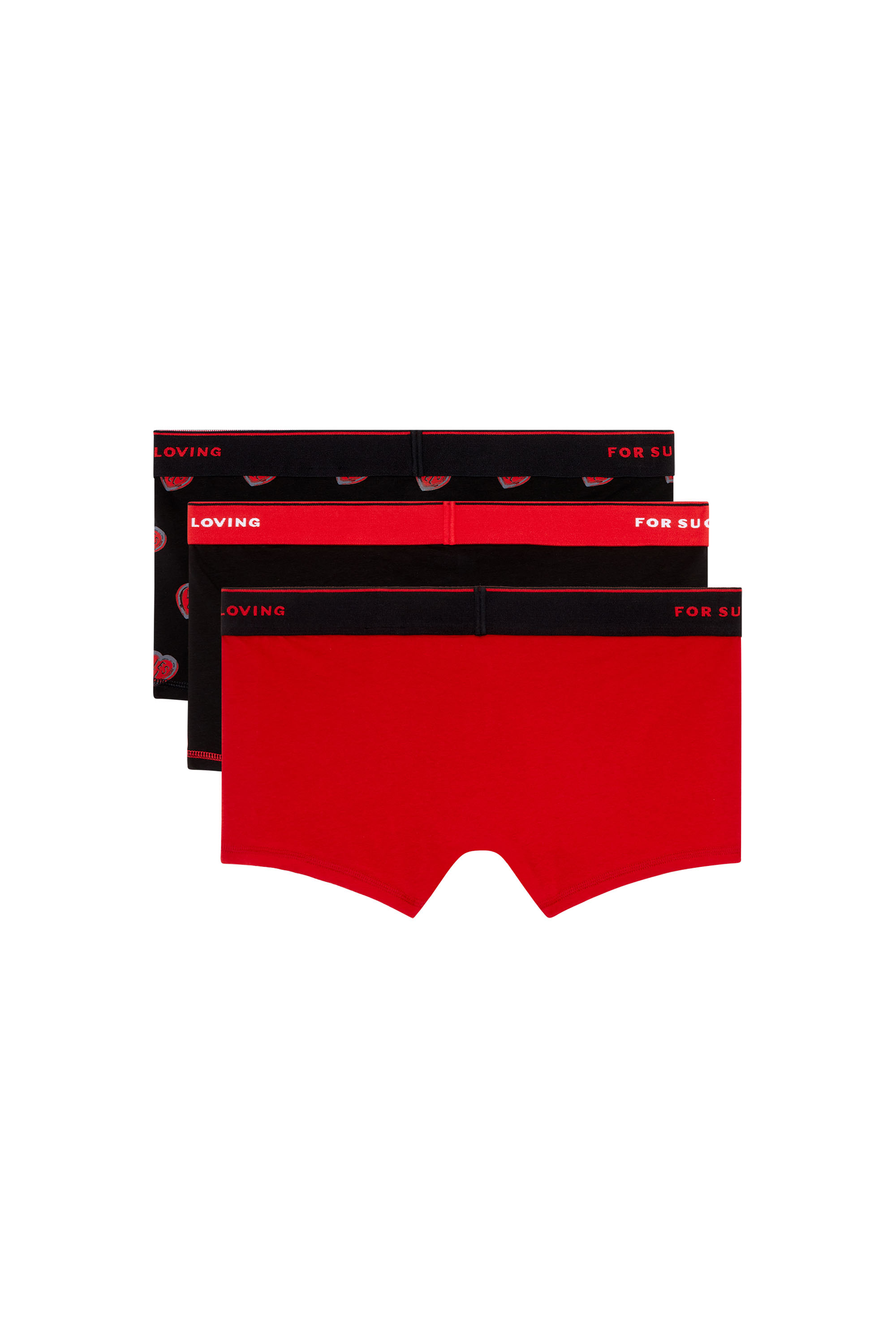 Diesel - UMBX-DAMIENTHREEPACK, Man Three-pack boxer briefs plain and heart print in Multicolor - Image 2