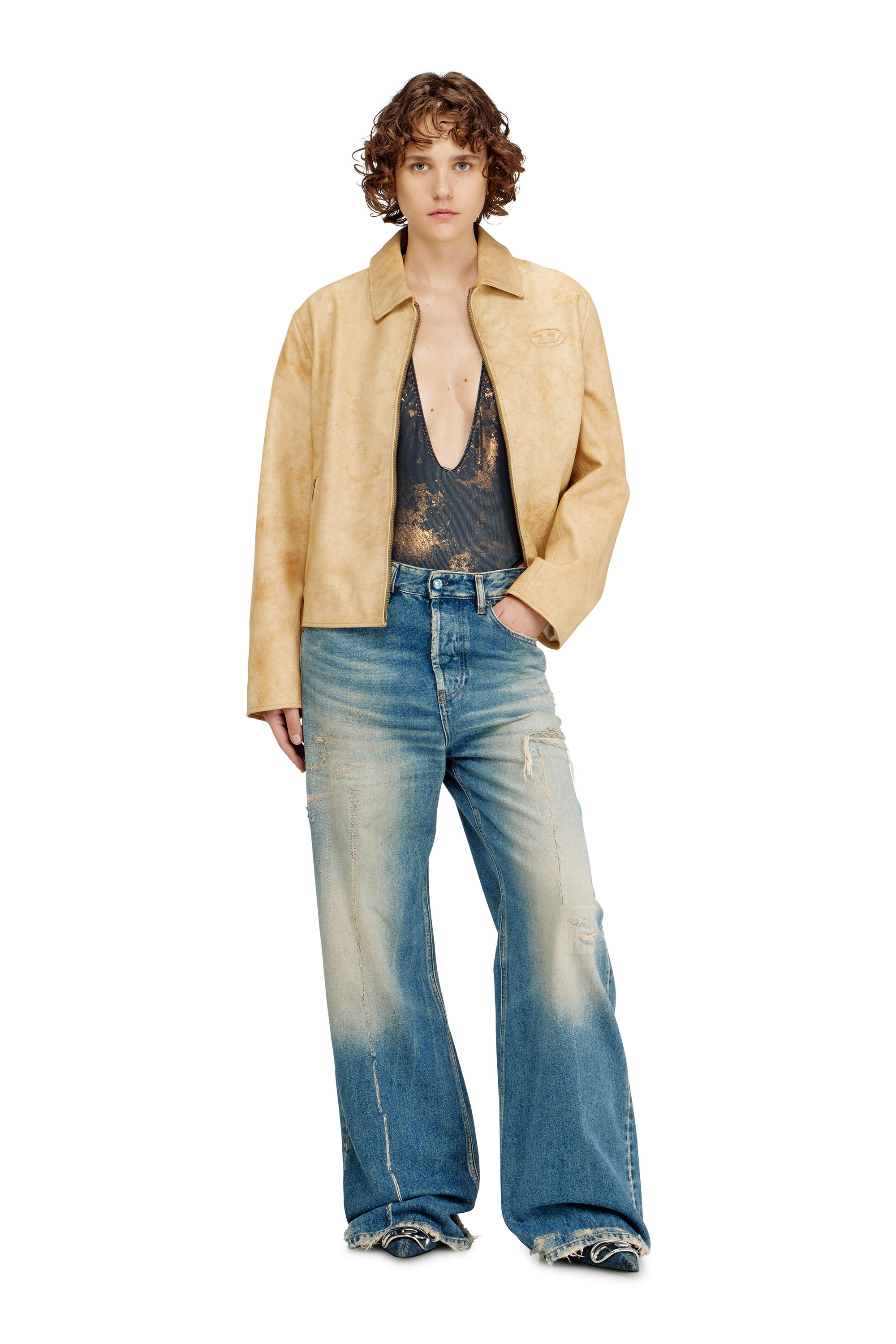 Diesel - AUDREY-UTLT, Woman's Swimsuit with metallic finish in Grey - 4