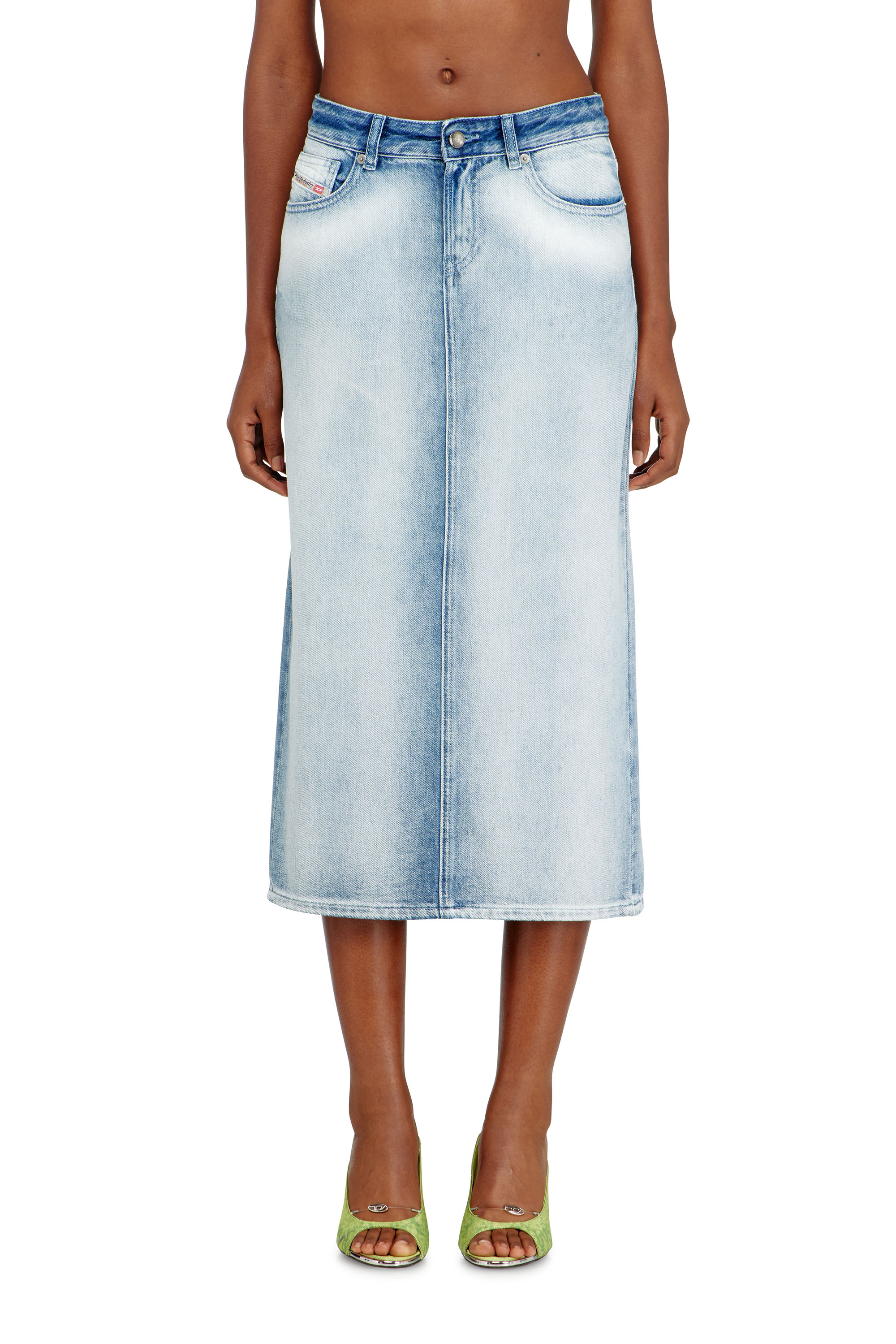 Diesel - DE-SKYE-FSI, Woman's Skirt in medium-light skeleton denim in Light Blue - 1