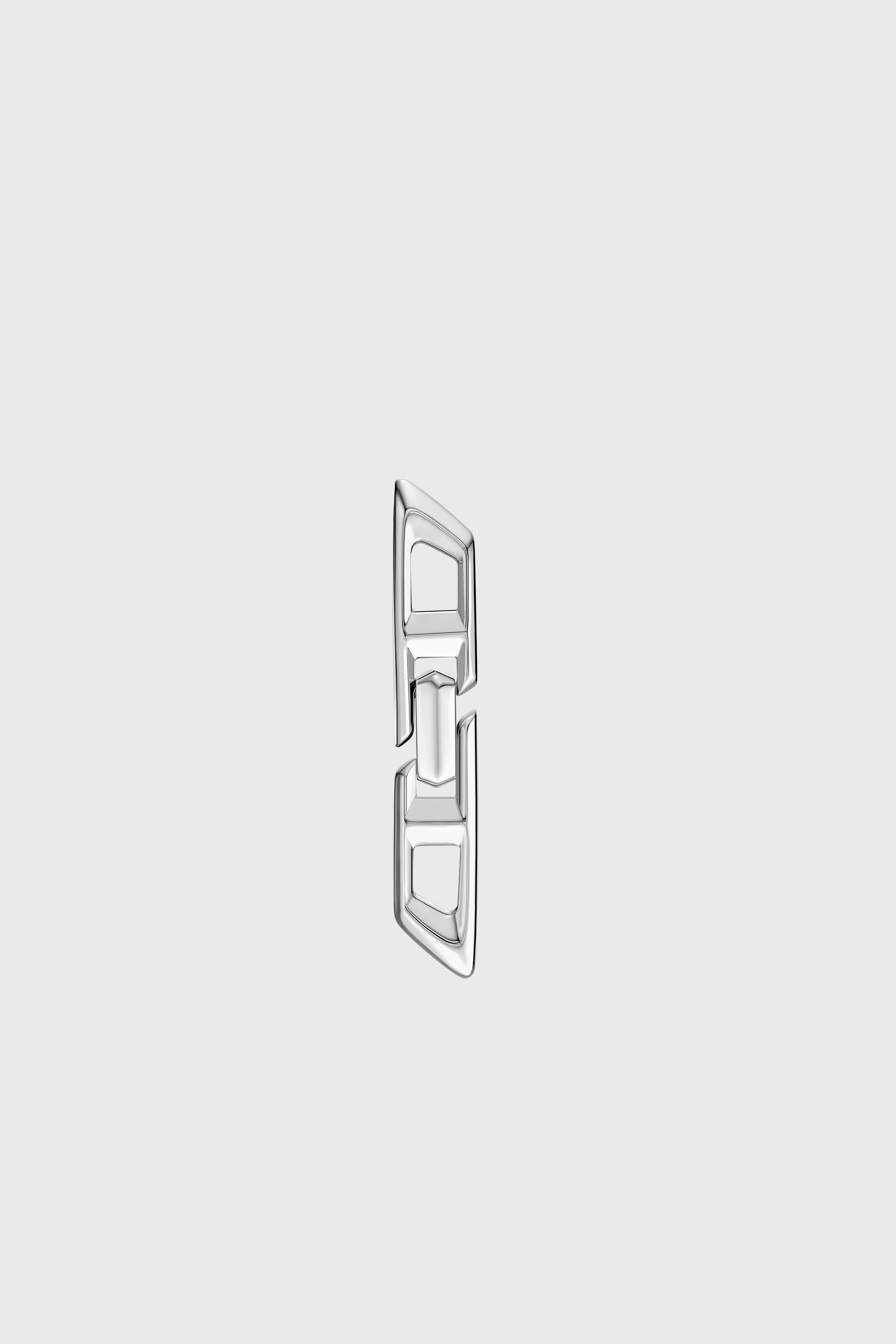 Diesel - DL1348040 STERLING SILVER JEWEL, Unisex's D Logo Sterling Silver Drop Earring in Silver - 2
