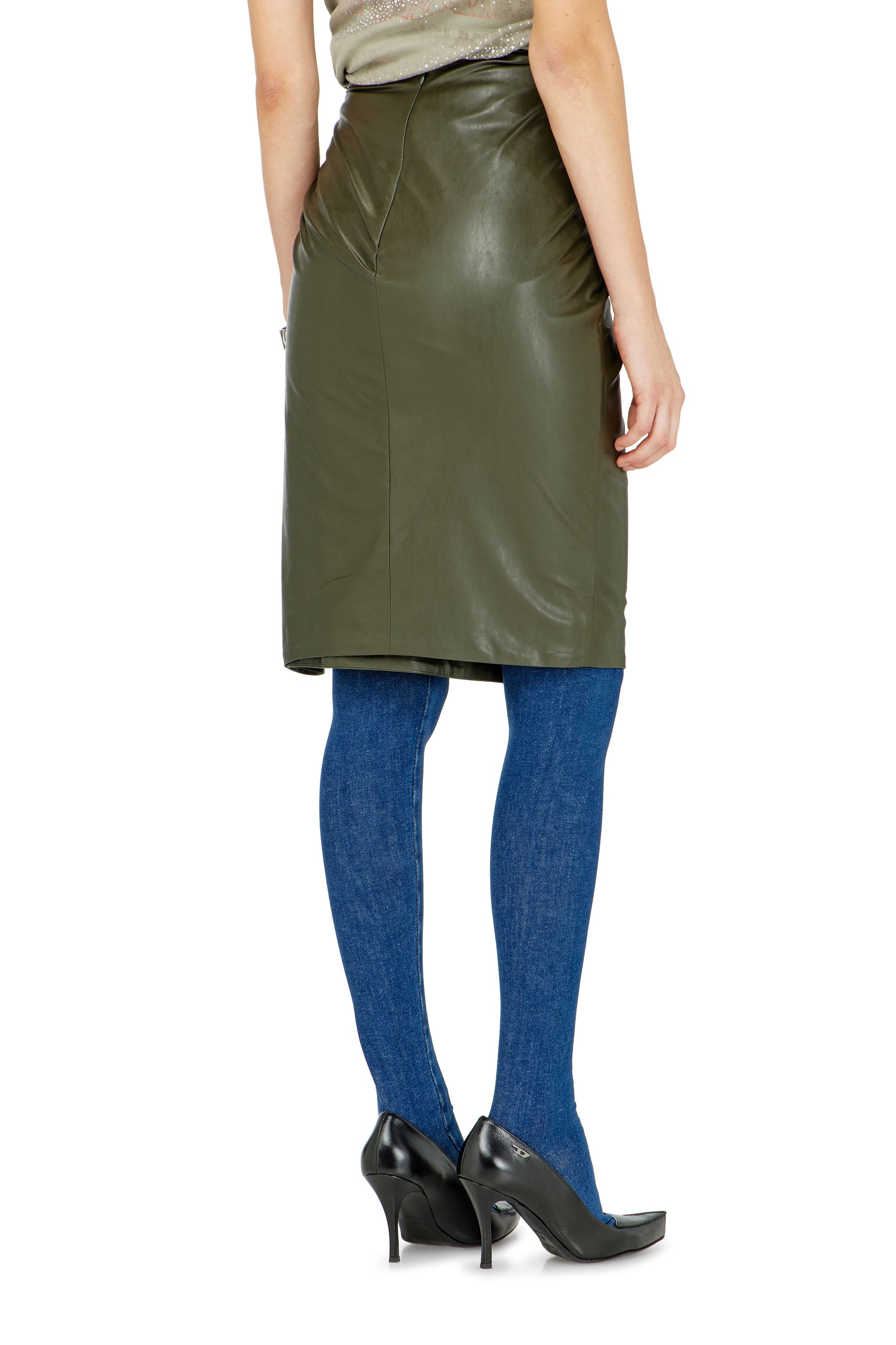 Diesel - O-DASLI, Woman's Draped pencil skirt with split in null - 3