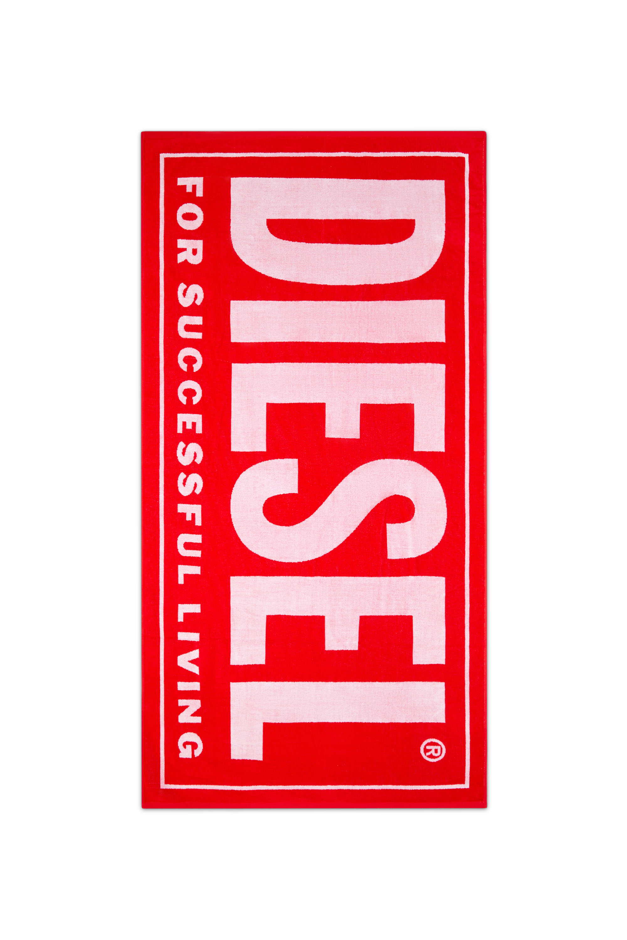 Diesel - BMT-HELLERI, Man Successful-logo beach towel in Red - Image 1