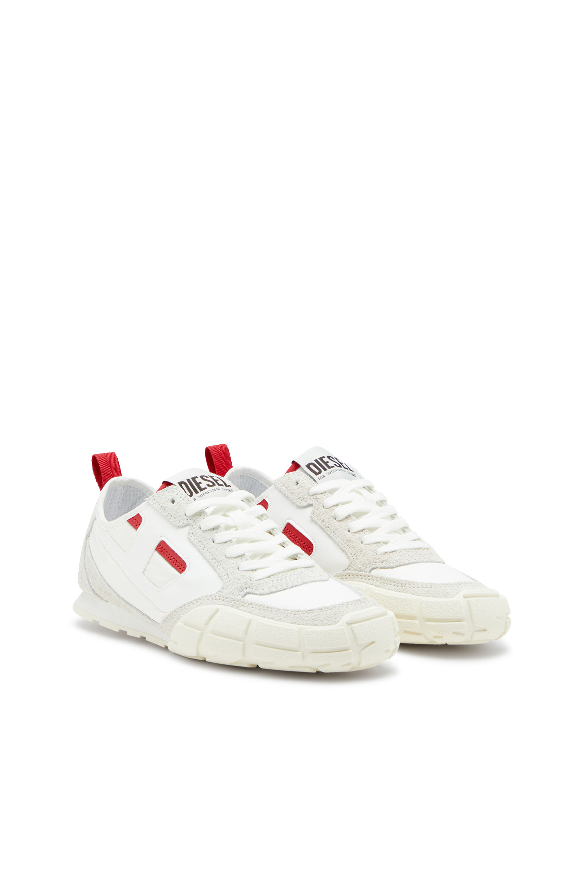 Diesel - S-PAGODHA LOW W, Woman's S-Pagodha-Sneakers in leather, suede and ripstop in White/Red - 2