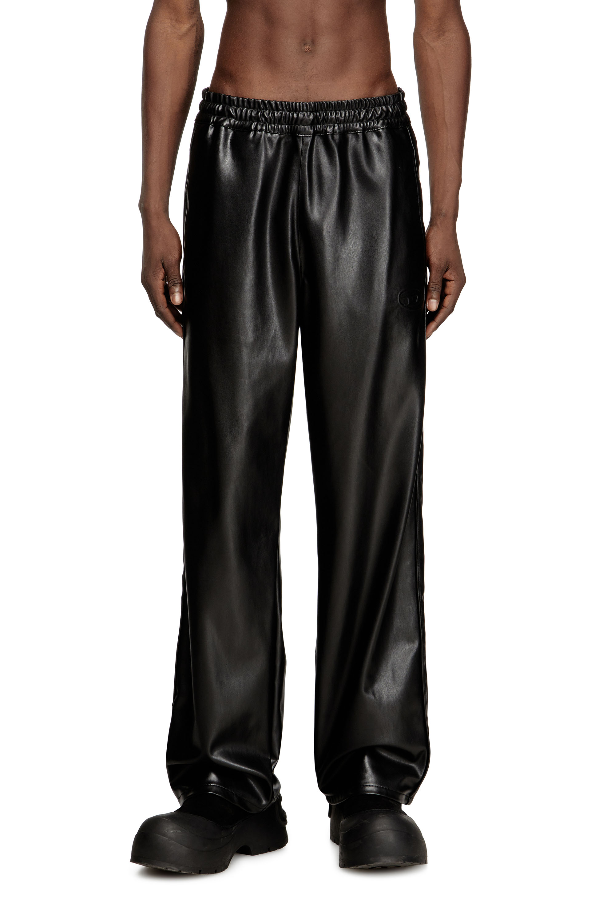 Diesel - P-ARTEN-PIPING-PGBX, Man's Track pants in coated fabric in null - 1