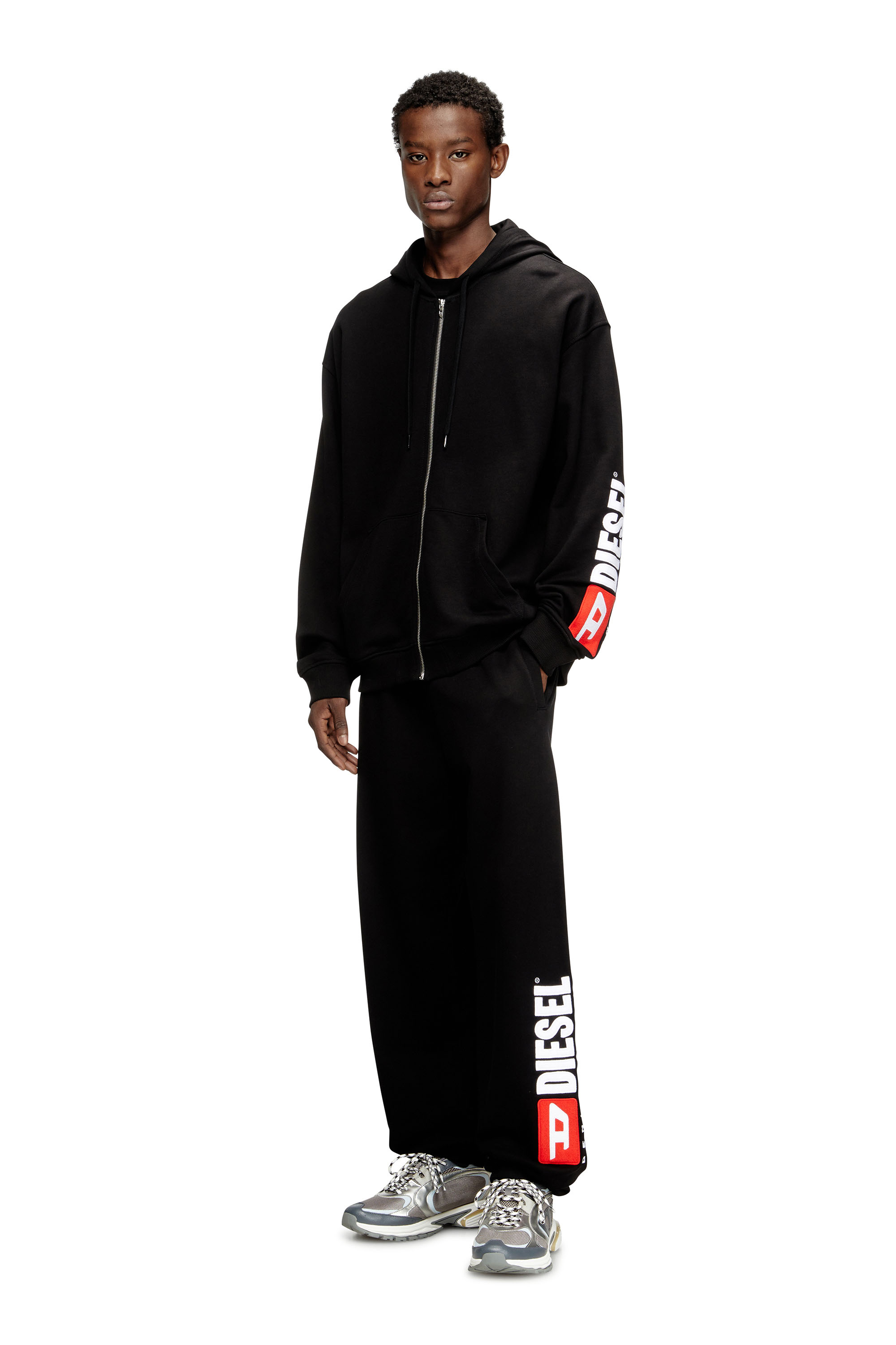 Diesel - S-BOXT-ZIP-HOOD-DIV, Man's Hoodie with logo patch embroidery in null - 1