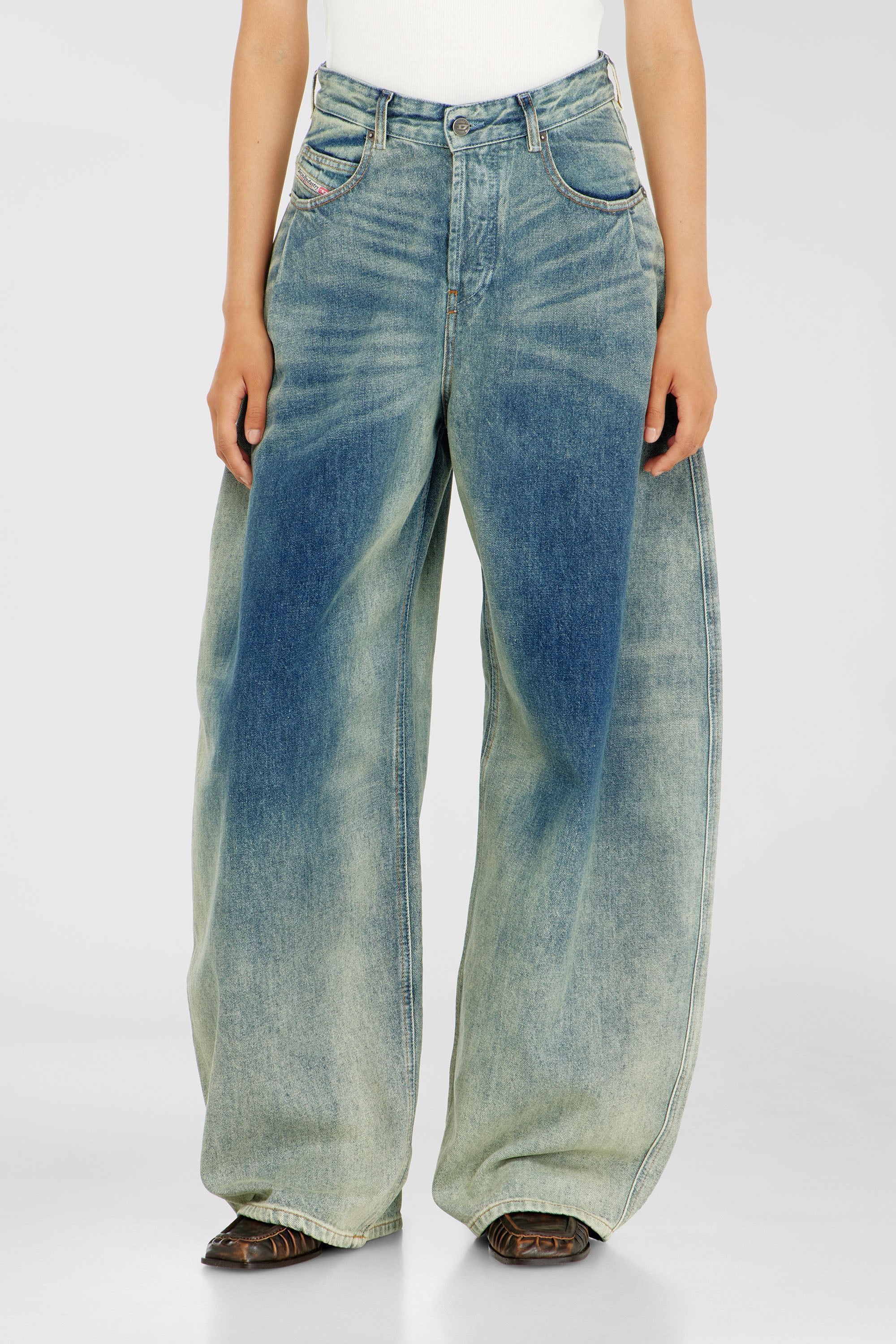 Diesel - Woman's Relaxed Jeans 1987 D-Khelz 007EF, Medium blue - 2