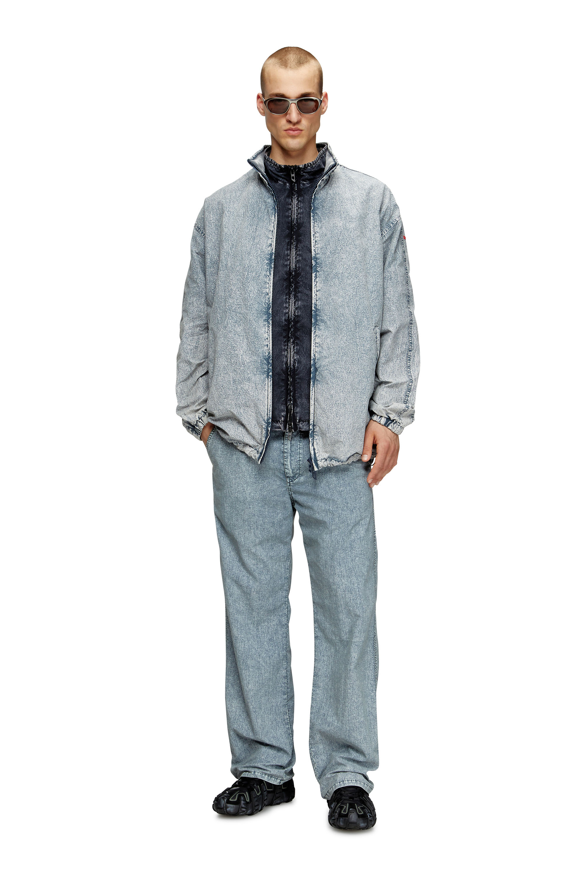 Diesel - J-WILSON, Man's Jacket in recycled nylon taslan in Light Blue - 1