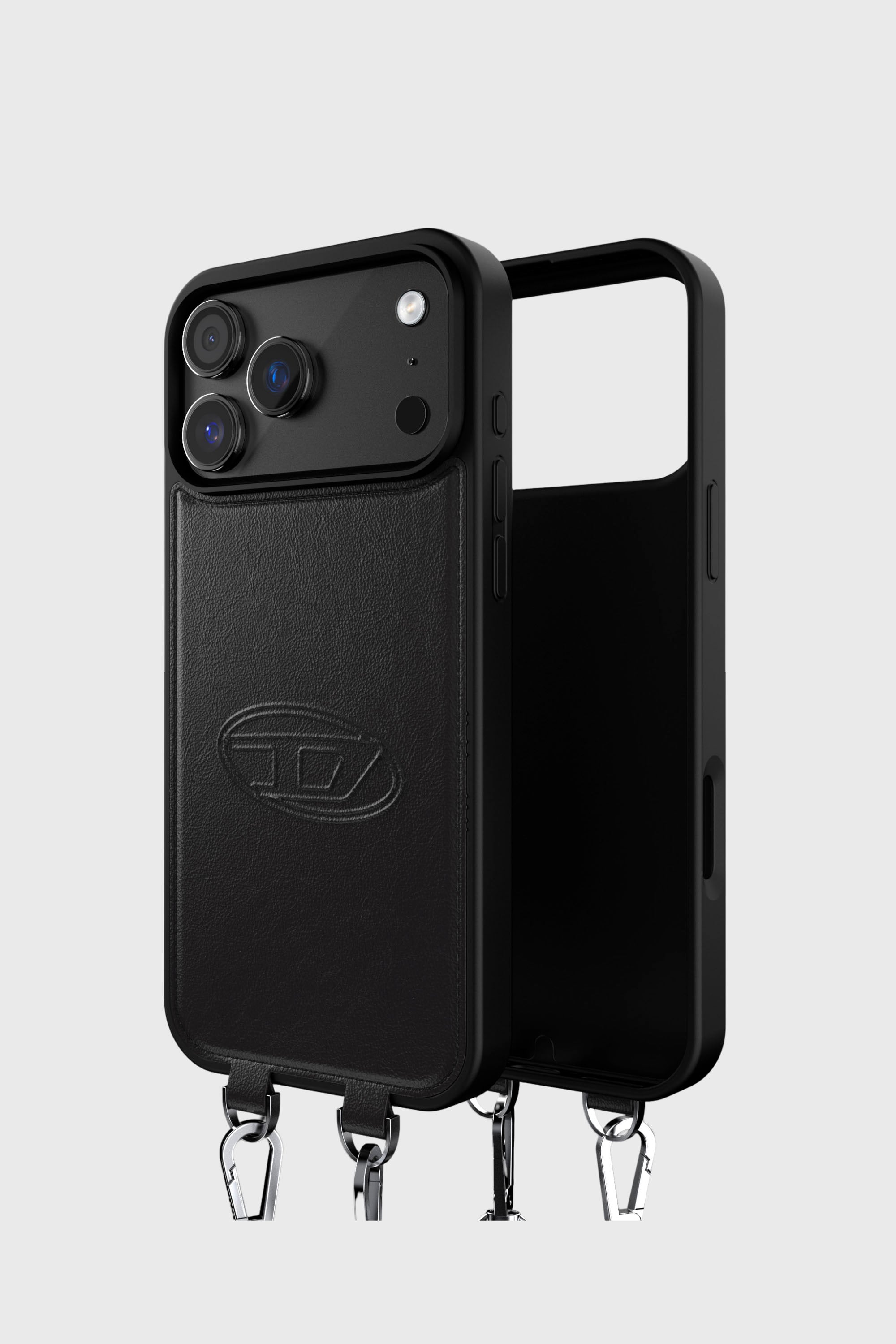Diesel - 60663 MOULDED CASE, Unisex's Oval D case with wrist strap and MagSafe for iPhone 17 Pro Max in Black - 1