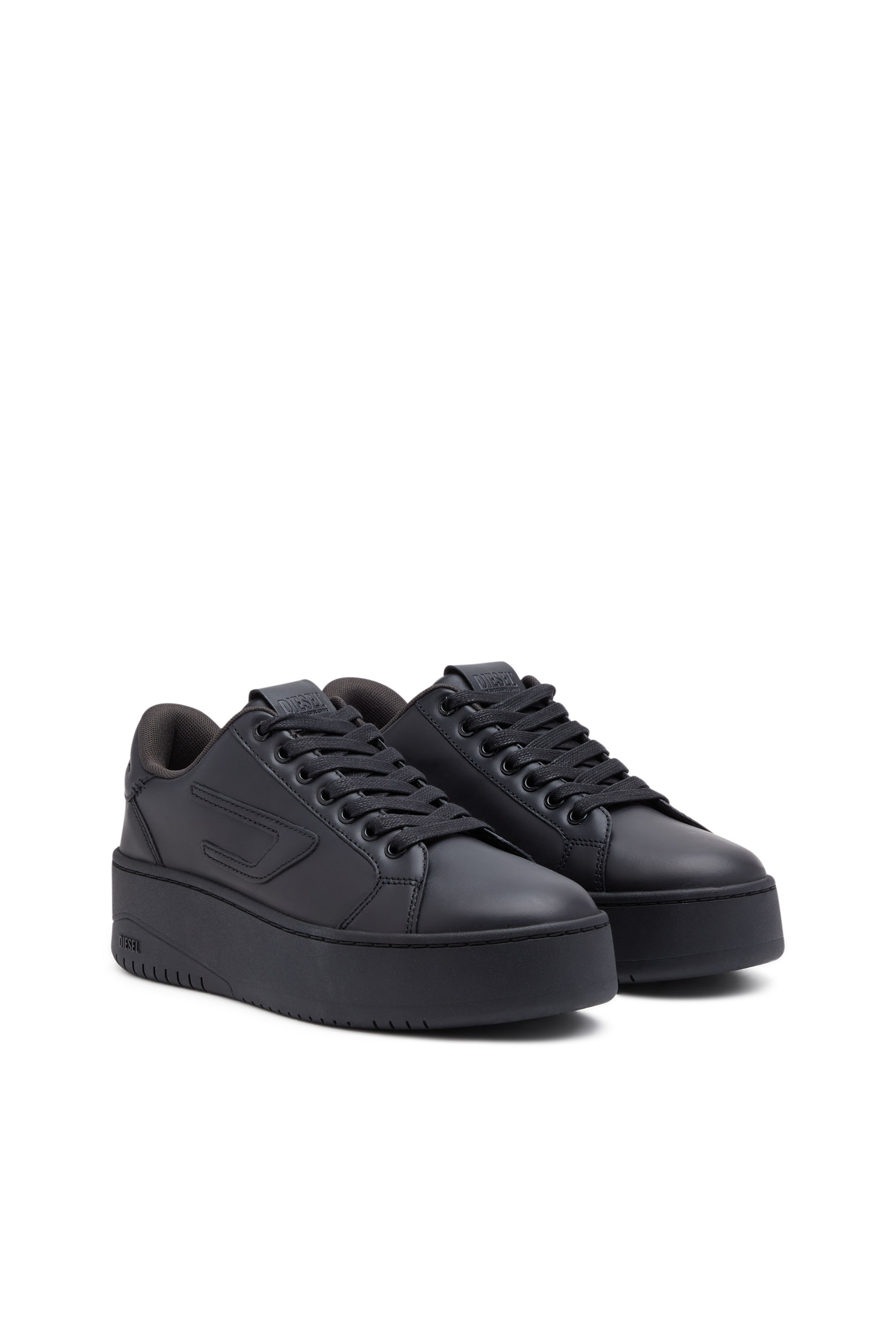 Diesel - S-ATHENE BOLD X, Woman S-Athene Bold-Flatform sneakers in leather in Black - Image 2