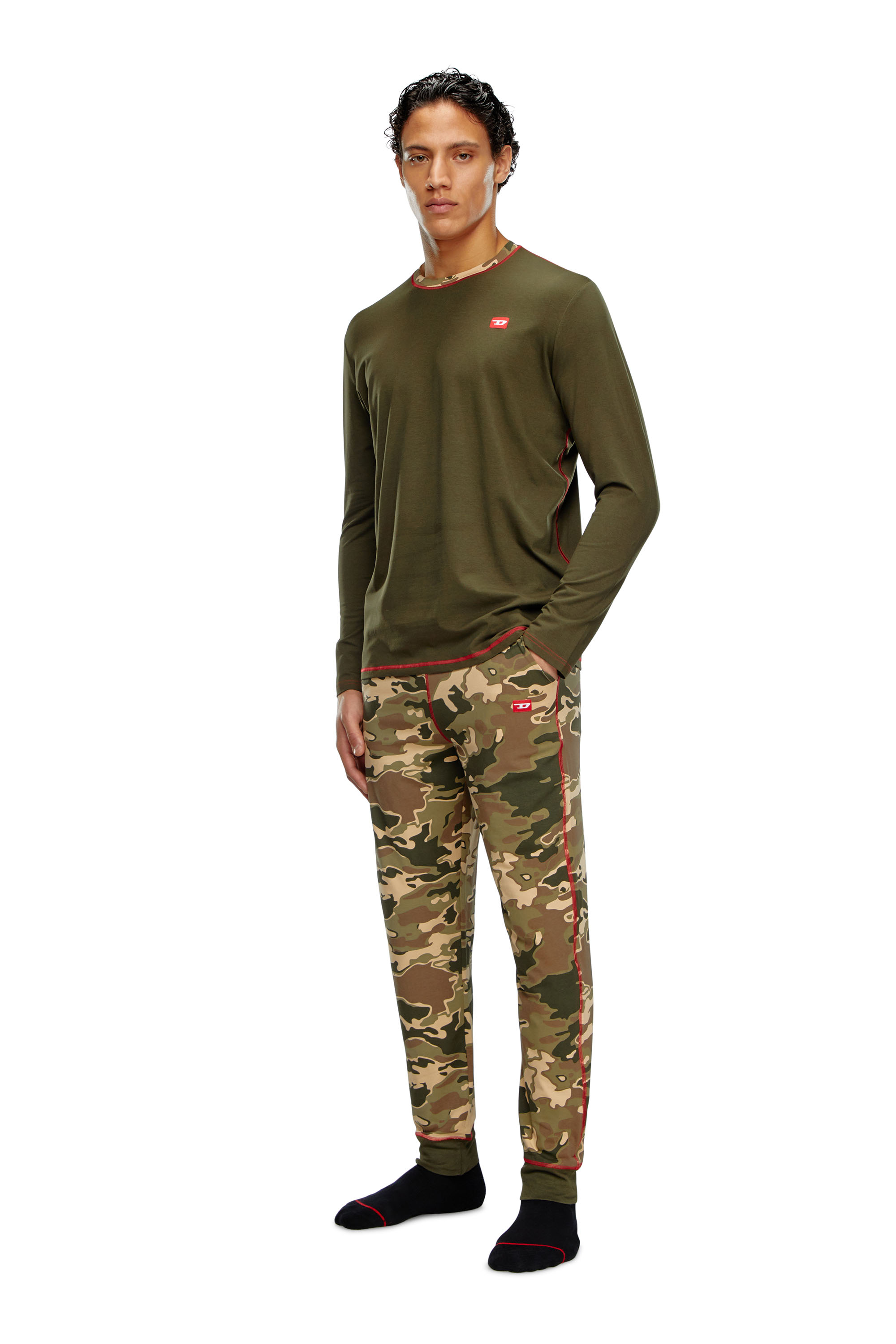Diesel - UMSET-WILLIAM, Man Cotton pyjamas with camouflage print in Multicolor - Image 1