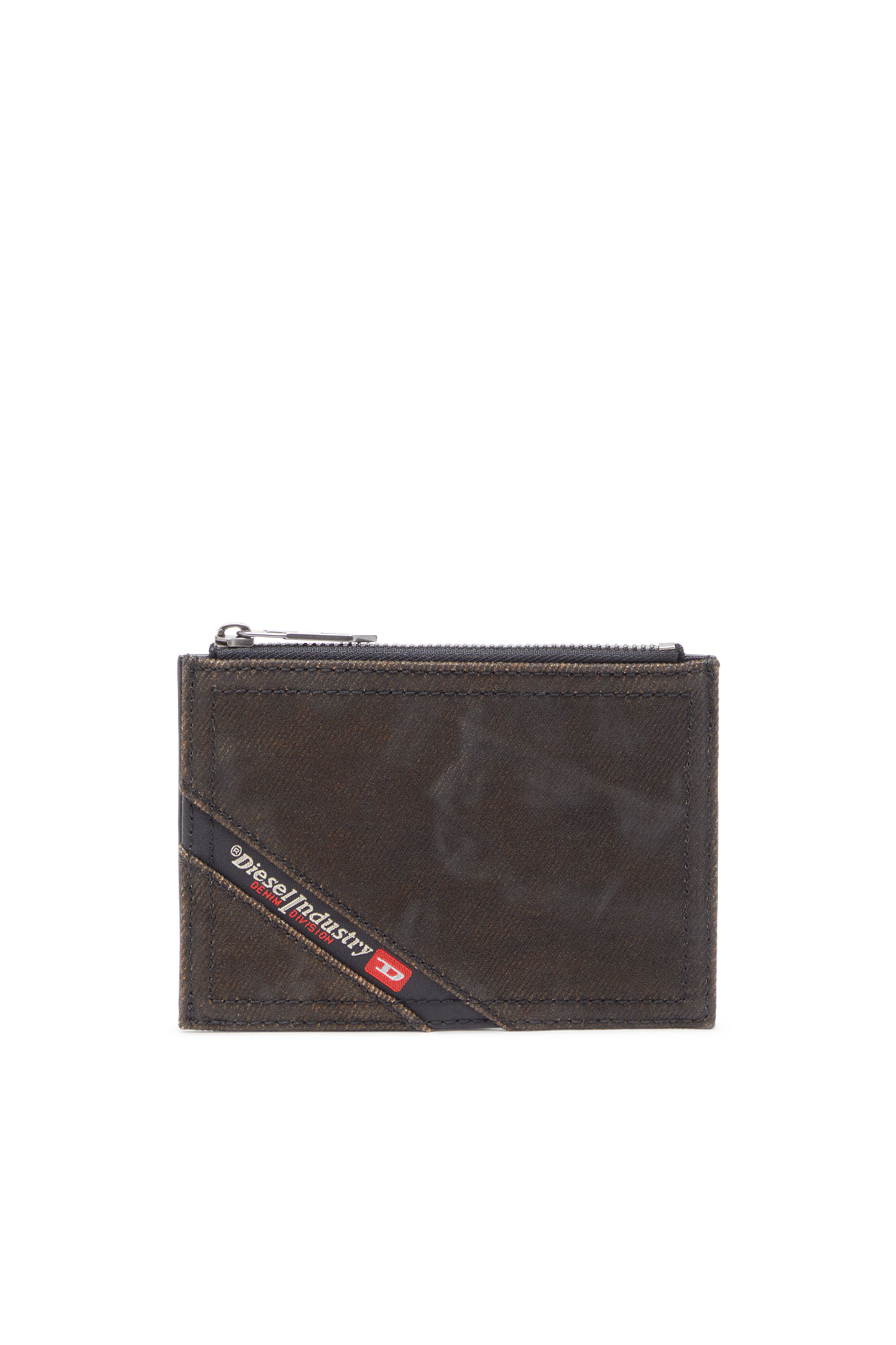 Diesel - MULTI-PKTS CARD HOLDER I, Man's Cad holder in coated flocked denim in Black - 1