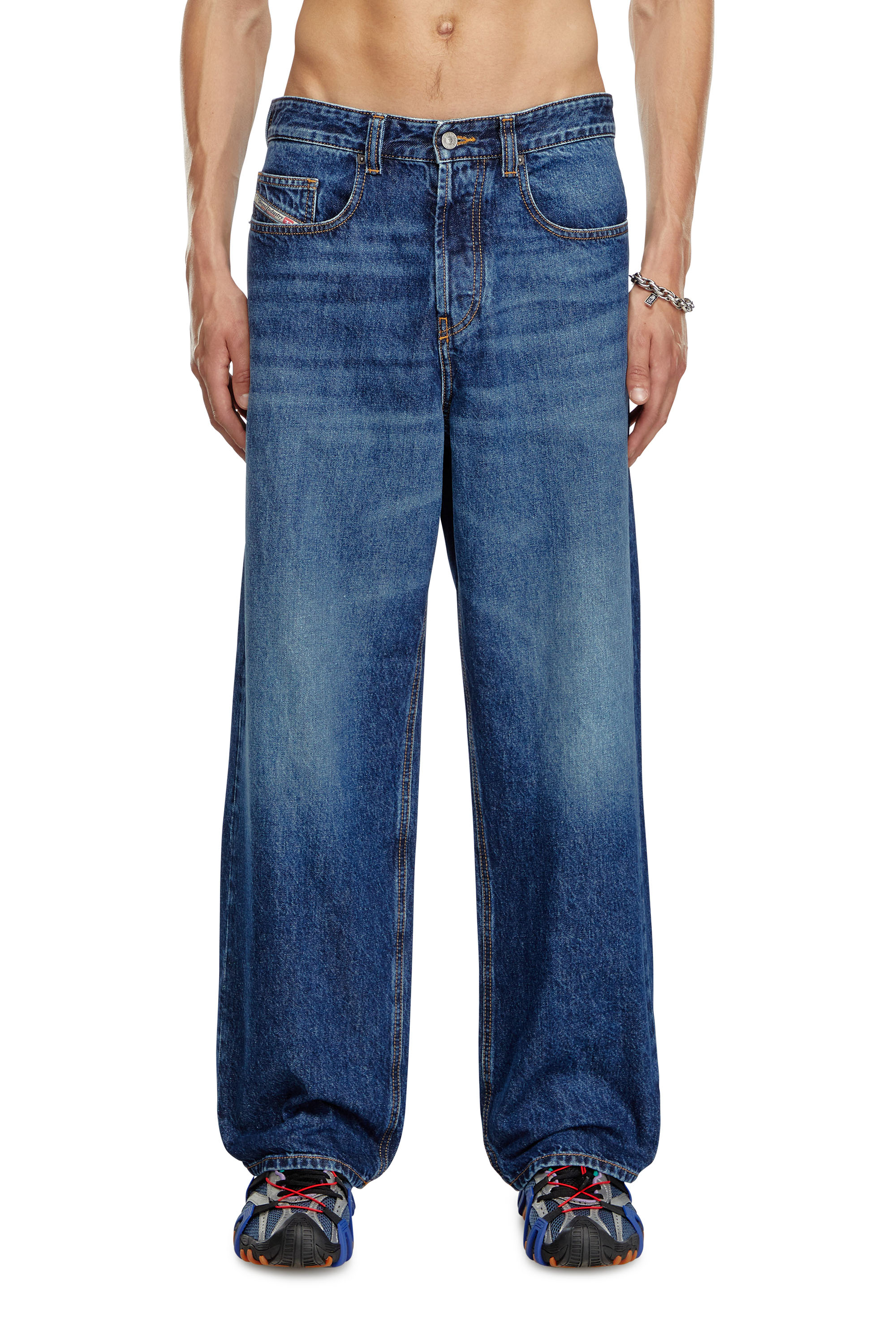Diesel - Man Straight Jeans 2001 D-Macro 09I27, Medium blue - Image 2