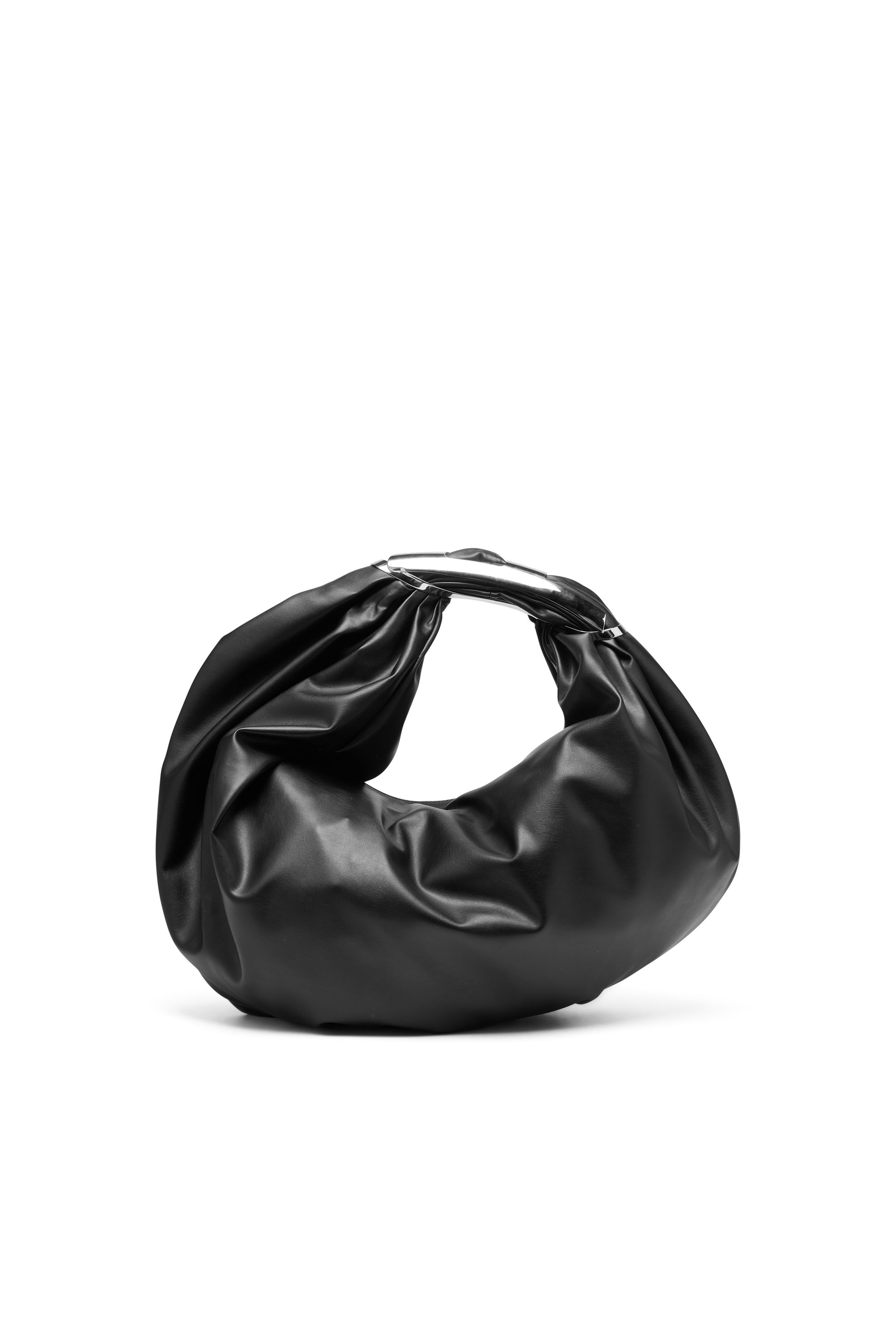 Diesel - GRAB-D HOBO M, Woman Grab-D M-Embellished hobo bag in stretch PU in Black - Image 2