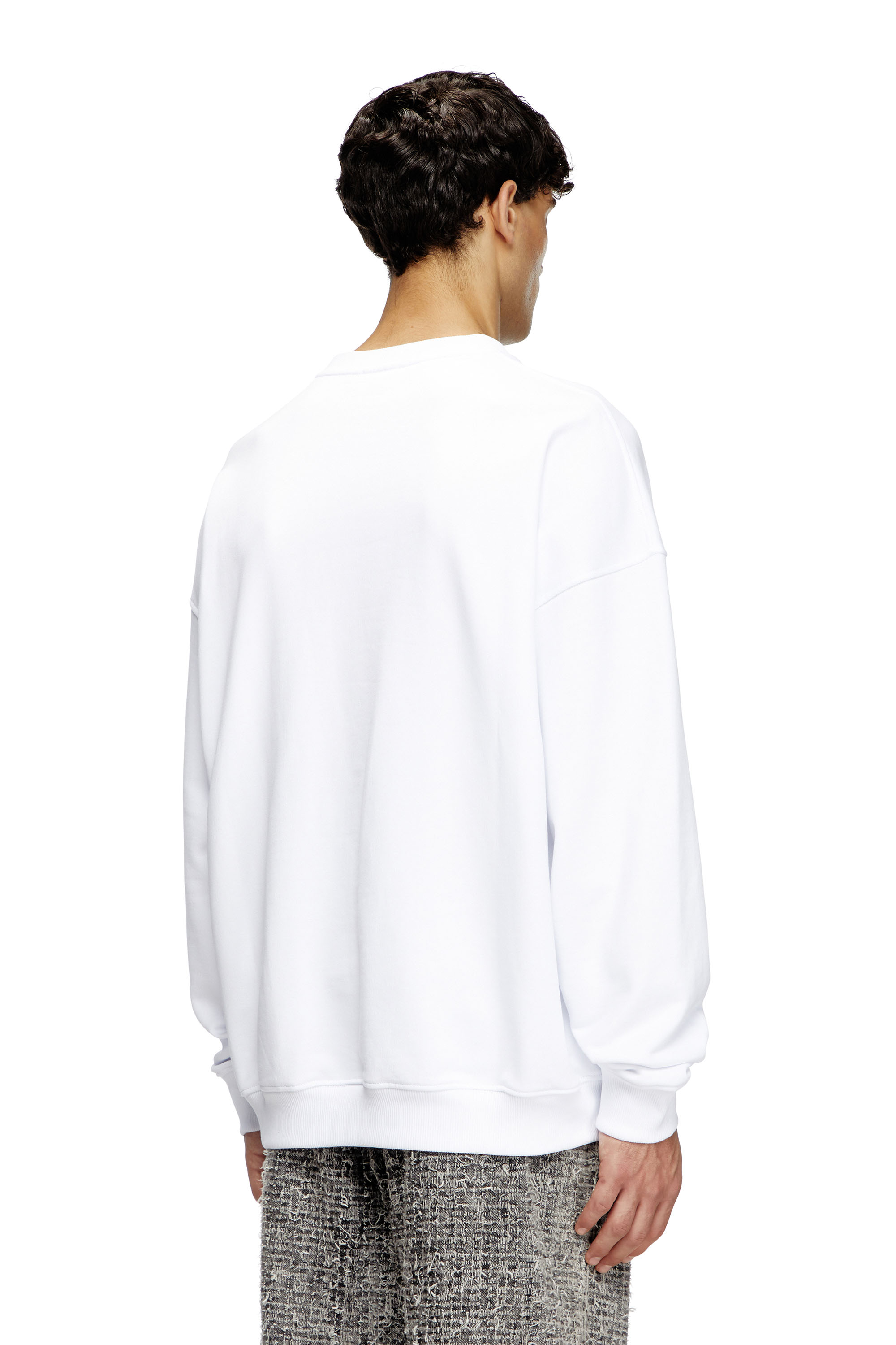 Diesel - S-MART-BIGOVAL, Man's Sweatshirt with embossed Oval D in White - 4