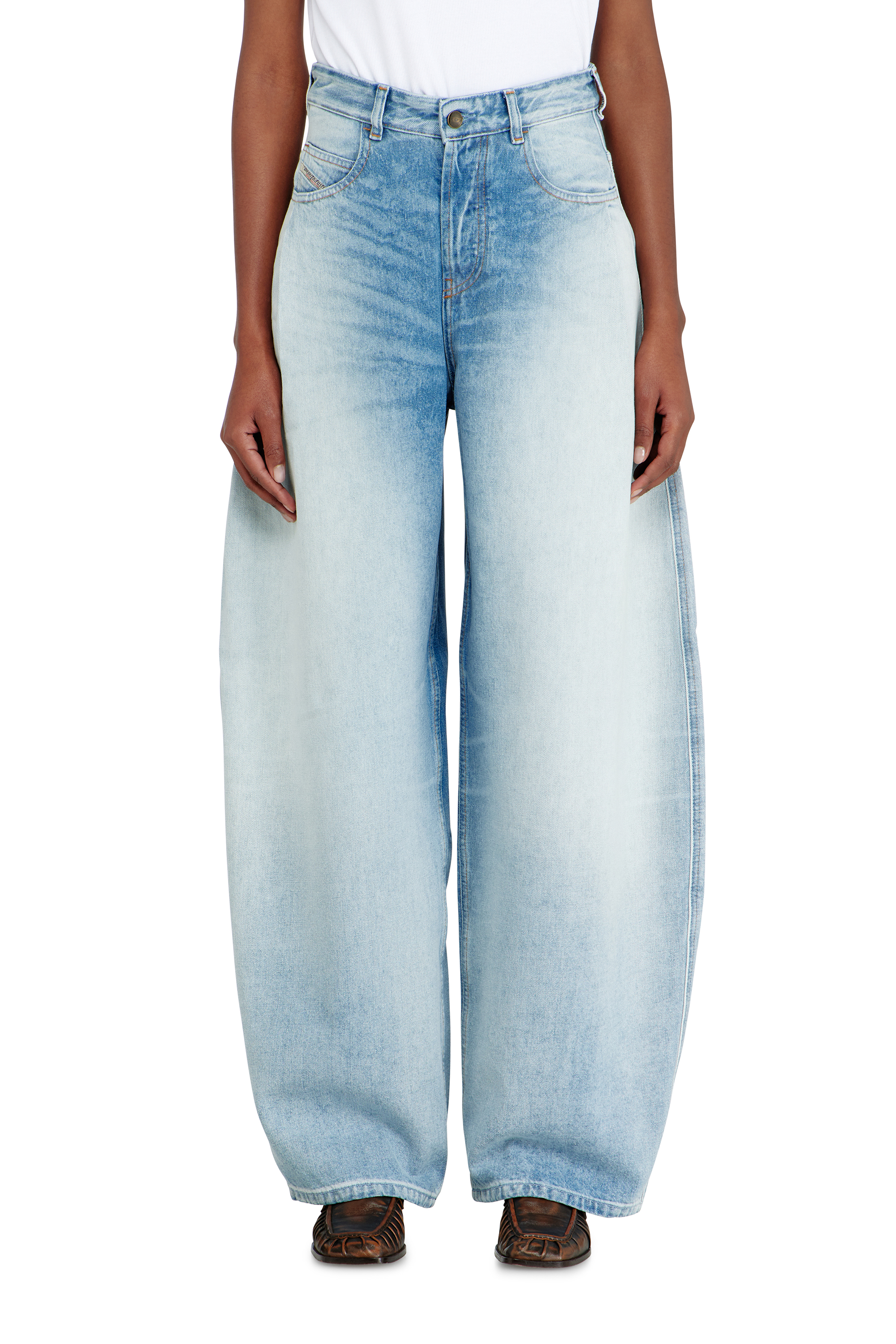 Diesel - Woman's Relaxed Jeans 1987 D-Khelz 007EE, Light Blue - 4