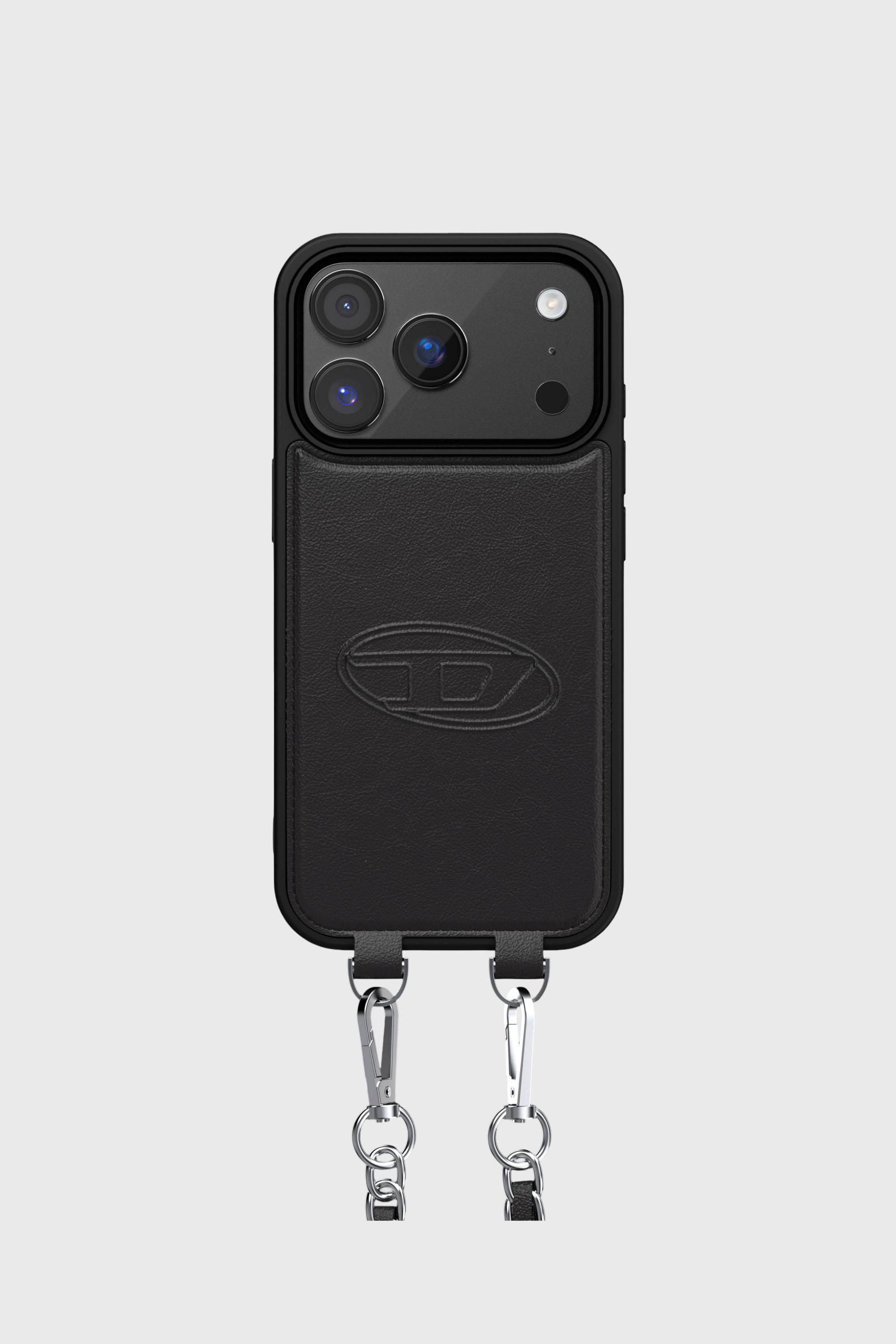 Diesel - 60662 MOULDED CASE, Unisex's Oval D case with wrist strap and MagSafe for iPhone 17 Pro in Black - 1