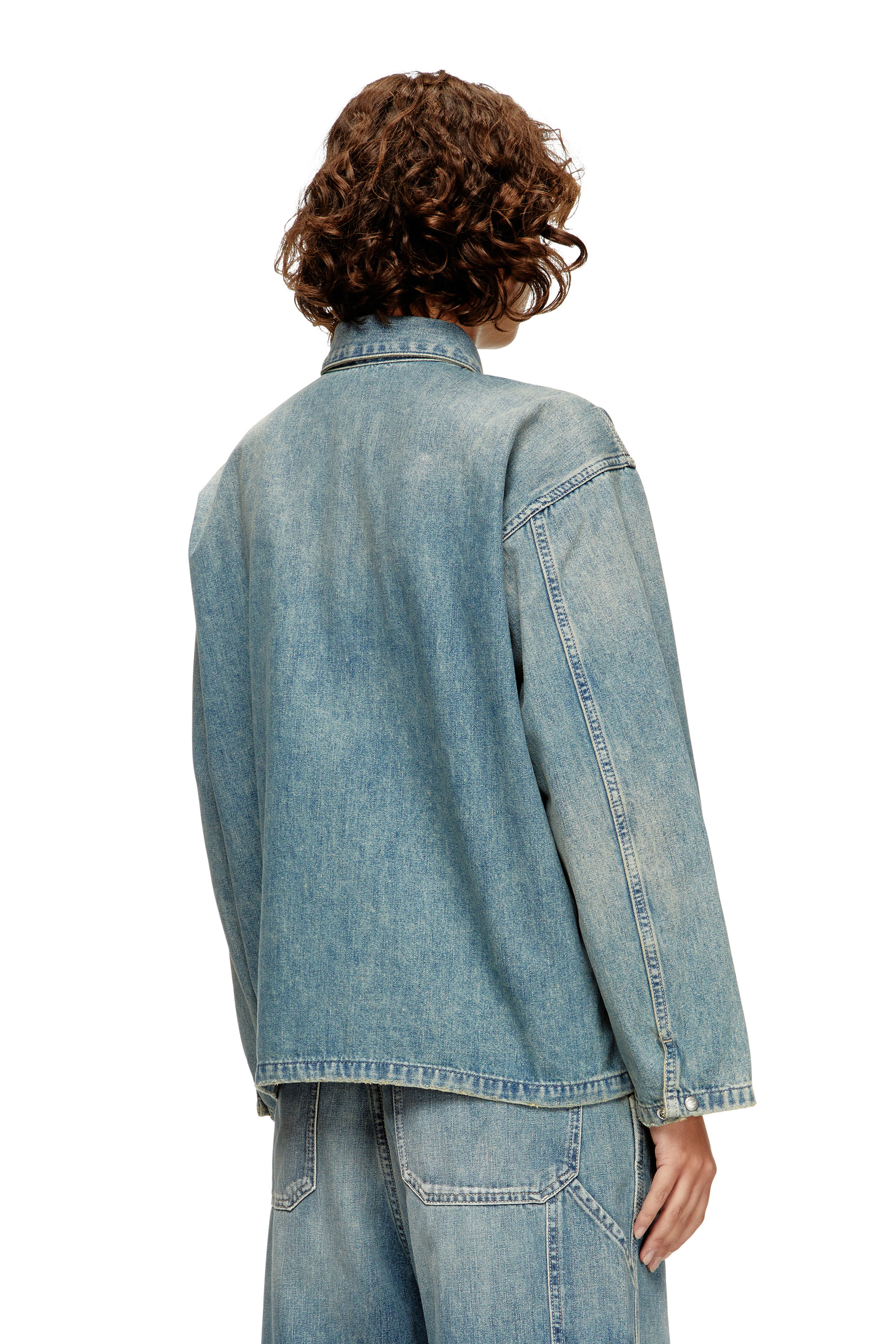 Diesel - DE-PRISS, Woman's Henley top in utility-style denim in Light Blue - 4