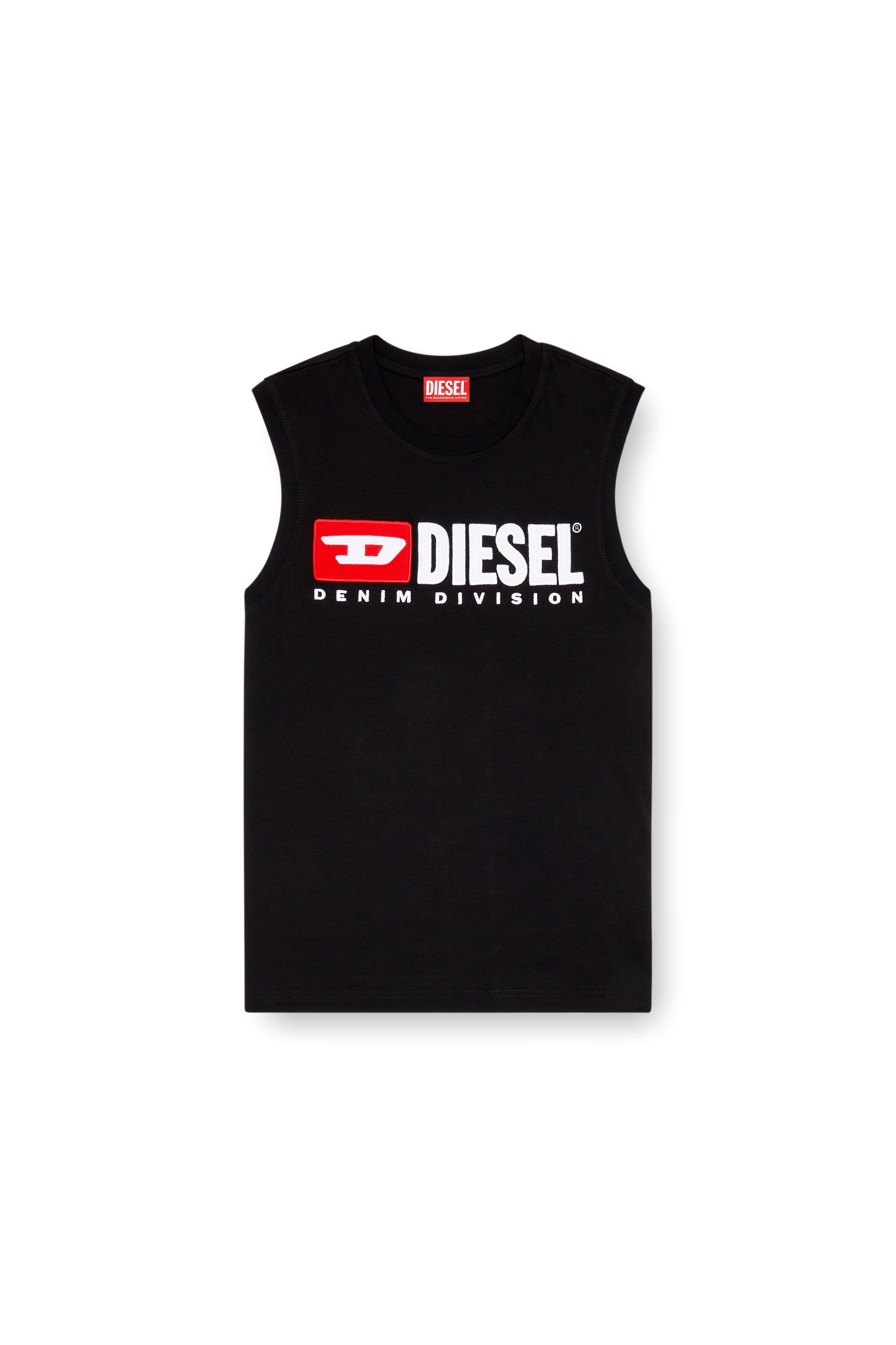 Diesel - T-ISCO-DIV, Man's Tank top with chest logo print in Black - 3