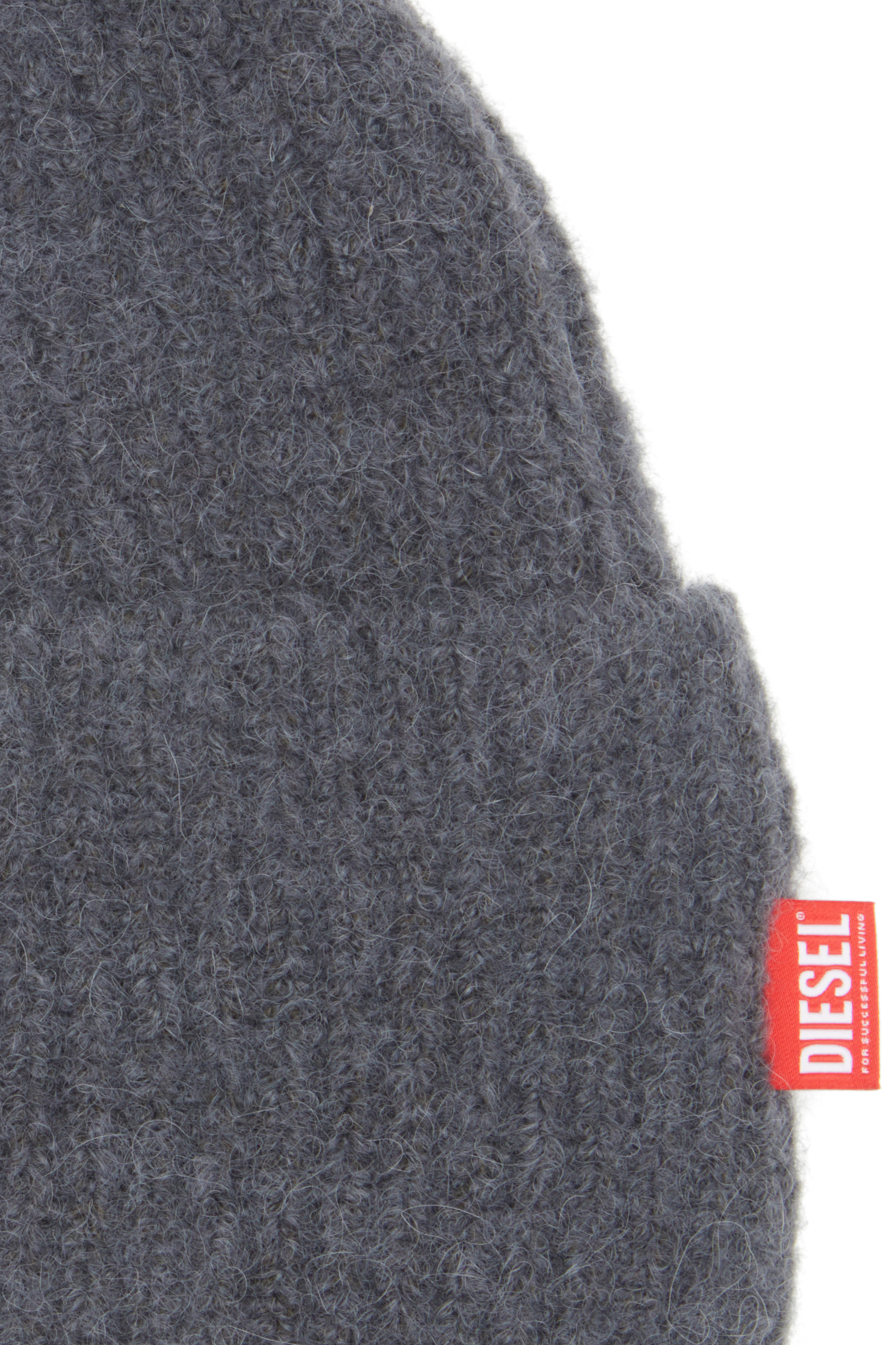 Diesel - K-LOLLO-HAT, Unisex's Ribbed alpaca beanie in Grey - 3