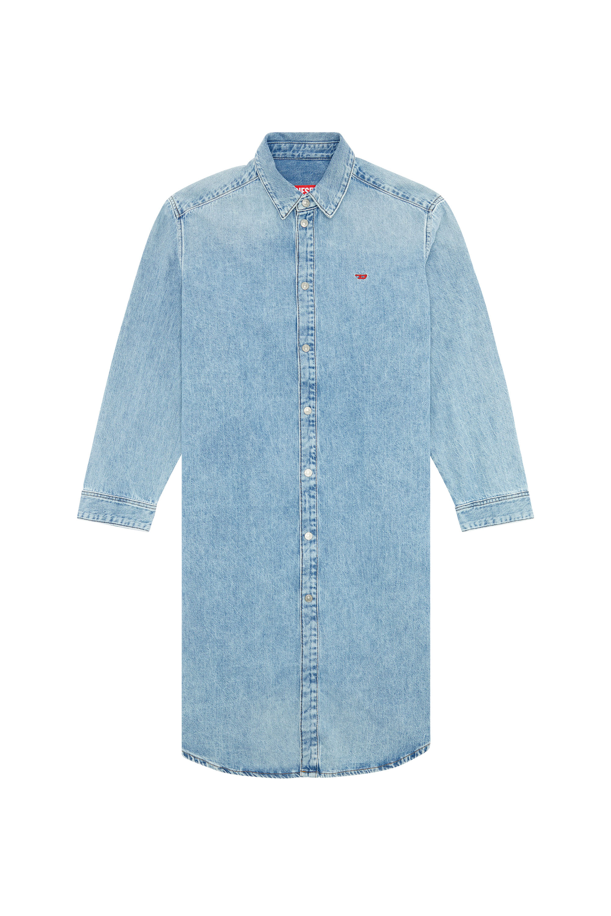 Diesel - DE-DALIS, Woman's Shirt dress in denim in Light Blue - 3